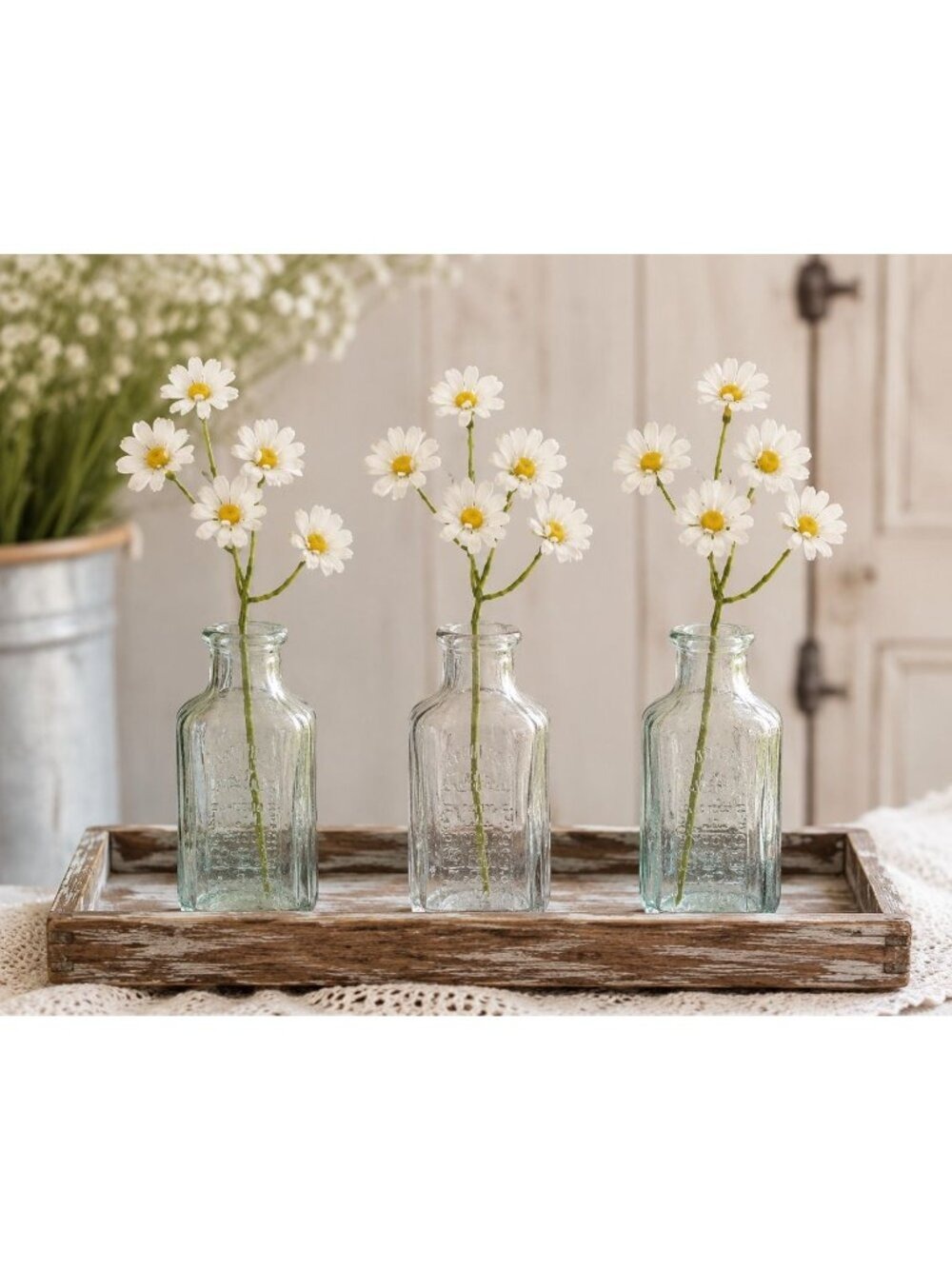 White Daisy Stems Artificial Flowers 10 Count - Picture 3 of 12